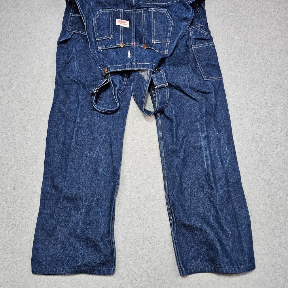 Round House Bib Overalls Mens 32 X 32 Denim Pockets Carpenter Workwear Utility - Picture 10 of 13